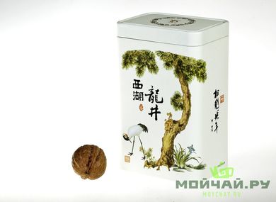 Metal tea caddy heron with a tree 500 ml