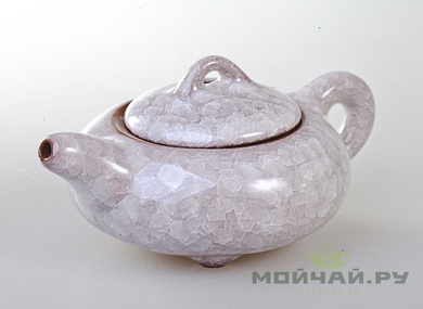 Tea ware set # 796 ceramic glaze «ice crack» teapot 150 ml cup 50 ml 