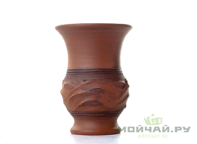 Vessel for mate kalabas clay  handmade # 265 175 ml