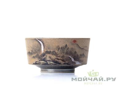 Cup # 18303 ceramic wood firing hand painting 64 ml