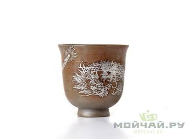 Cup # 18333 ceramic wood firing hand painting 98 ml