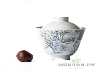 Gaiwan # 20716 porcelain Jingdezhen hand painted 168 ml