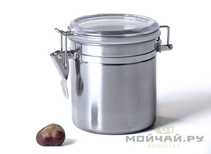 Bank for tea # 20774 metal stainless steel with clasp lockneck 640 ml