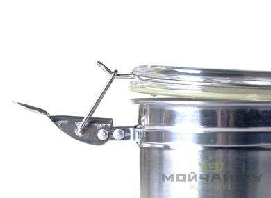 Bank for tea # 20776 metal stainless steel with clasp lockneck 940 ml
