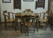 Furniture set: table and 4 chairs # 21443  wenge african