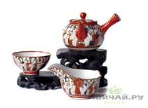 Set of antique teaware # 17402 porcelain teapot 160 ml pitcher 88 ml 5 cups 60 ml