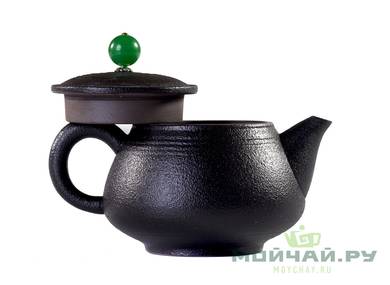 Set for tea ceremony 10 items  # 23060 ceramic : 6 cups 50 ml teamesh gaiwan 170 ml teapot 150 ml gundaobey 235 ml