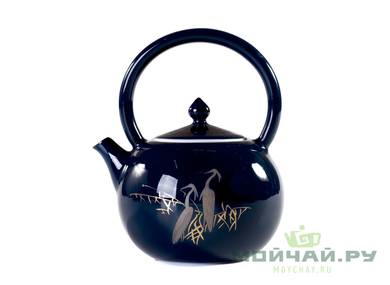 Set for tea ceremony 6 items # 23152 porcelain : four cups 54 ml teacaddy teapot 240 ml