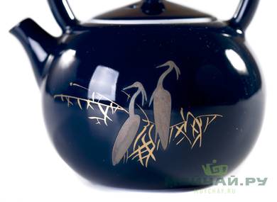 Set for tea ceremony 6 items # 23152 porcelain : four cups 54 ml teacaddy teapot 240 ml