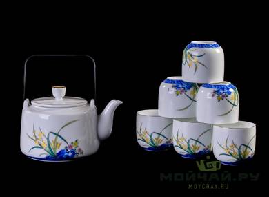 Set for tea ceremony seven items # 23457 porcelain: six cup 150 ml teapot 750 ml