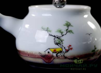 Set for tea ceremony 11 items # 23529 porcelain: six cups 75 ml teapot 245 ml teamesh gundaobey 200 ml teacaddy teaboat