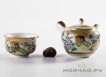 Set of antique teaware # 23903 porcelain Teapot 260 ml pitcher 110 ml 5 cups 100 ml
