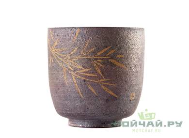 Cup # 24982 ceramic hand painting wood firing 80 ml