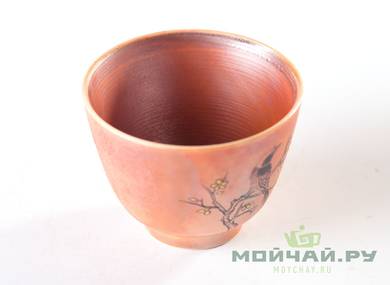 Cup # 24988 ceramic hand painting wood firing 85 ml
