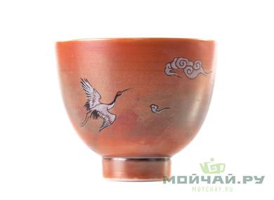 Cup # 24995 ceramic hand painting wood firing 75 ml