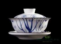 Set fot tea ceremony 10items # 25874 porcelain: gaiwan 120 ml gundaobey 210 ml teamesh six cups 35 ml one cup 100 ml