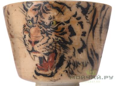 Cup # 29498 wood firingceramichand painting 124 ml