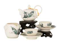 Set for tea ceremony  # 32496  porcelain : teapot 170 ml gundaobey 170 ml 2 cup with stands of 50 ml