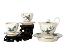 Set for tea ceremony # 32498  porcelain : teapot with stands 180 ml 2 cup with stands of 70 ml