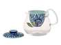 Set for tea ceremony # 32502  glassporcelain : teapot with a sieve 395 ml teaboat 2 cup 75 ml