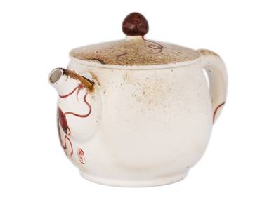 Teapot # 34333 wood firingceramichand painting 170 ml