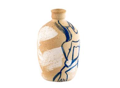 Vase # 36504 wood firingceramichand painting