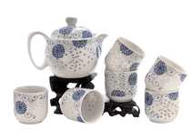 Set fot tea ceremony 7 items # 41450 porcelain: teapot 350 ml six cups 60 ml