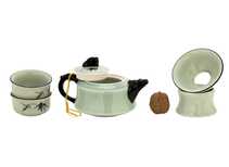 Set fot tea ceremony 9 items # 41454 porcelain: teapot 223 ml gundaobey 171 ml teamesh six cups 38 ml