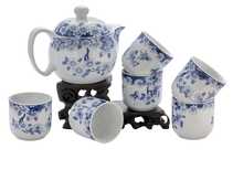 Set fot tea ceremony 7 items # 41455 porcelain: teapot 350 ml six cups 60 ml