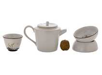 Set fot tea ceremony 9 items # 41470 porcelain: Teapot 245 ml gundaobey 170 ml teamesh six cups 40 ml