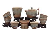 Set fot tea ceremony 9 items # 41475 porcelain: teapot 210 ml gundaobey 170 ml teamesh six cups 40 ml