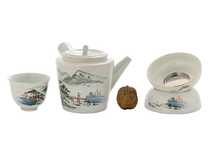 Set fot tea ceremony 9 items # 41478 porcelain: teapot 255 ml gundaobey 175 ml teamesh six cups 60 ml