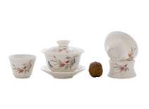 Set fot tea ceremony 9 items # 41484 porcelain:  Gaiwan 135 ml gundaobey 160 ml teamesh six cups 57 ml