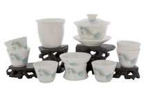 Set fot tea ceremony 9 items # 41485 porcelain: Gaiwan 145 ml gundaobey 158 ml teamesh cup 57