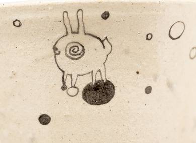 Cup handmade Moychay # 41576 ceramichand painting 'Rabbit and moleculas' 235 ml