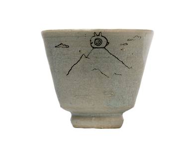 Cup handmade Moychay # 41593 ceramichand painting 'king of the hill' 60 ml