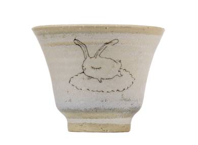 Cup handmade Moychay # 41605 ceramichand painting 'hare on a cloud'  47 ml