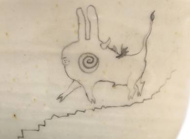 Cup handmade Moychay # 41628 ceramichand painting 'Rabbit' 197 ml