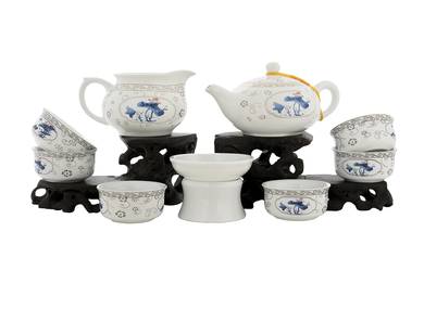 Set for tea ceremony 9 items # 41980 porcelain: teapot 200 ml gundaobey 200 ml teamesh six cups 45 ml