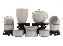 Set for tea ceremony 9items # 42002 porcelain: teapot 225 ml gundaobey 210 ml teamesh six cups 60 ml