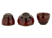 Set for tea ceremony 9 items # 42007 porcelain: teapot 200 ml gundaobey 200 ml teamesh six cups 58 ml