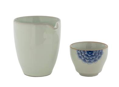Set for tea ceremony 9items # 42014 porcelain: teapot 225 ml gundaobey 210 ml teamesh six cups 60 ml
