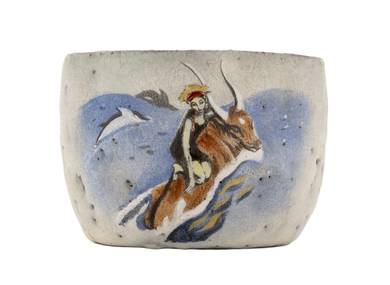 Cup handmade Moychay # 42042 Homage to the work of Serov 'The abduction of Europe 1910'