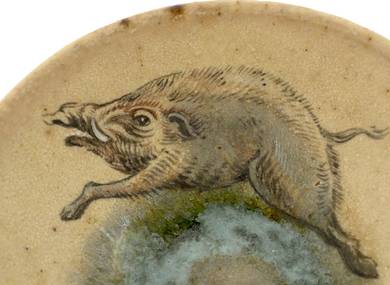 Cup handmade Moychay # 42077 Artistic image 'Boar and lake'