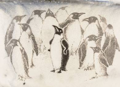 Gaiwan handmade Moychay # 42082 Artistic image 'The smartest penguin'