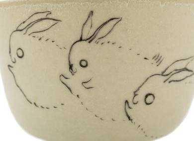 Cup handmade Moychay # 42254 'Ghost Bunnies' series of 'Sunny bunnies'