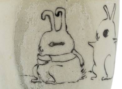 Cup handmade Moychay # 42255 'I won't go I'm freezing!' series of 'Sunny bunnies'