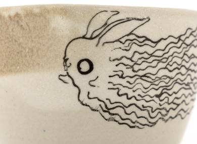 Cup handmade Moychay # 42262 'Bunny Ghost 2' series of 'Sunny bunnies'
