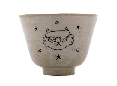 Cup handmade Moychay # 42316 Artistic image 'The cat with glasses'