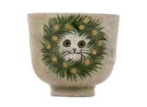 Cup handmade Moychay # 42323 Artistic image 'New Year's Cat'